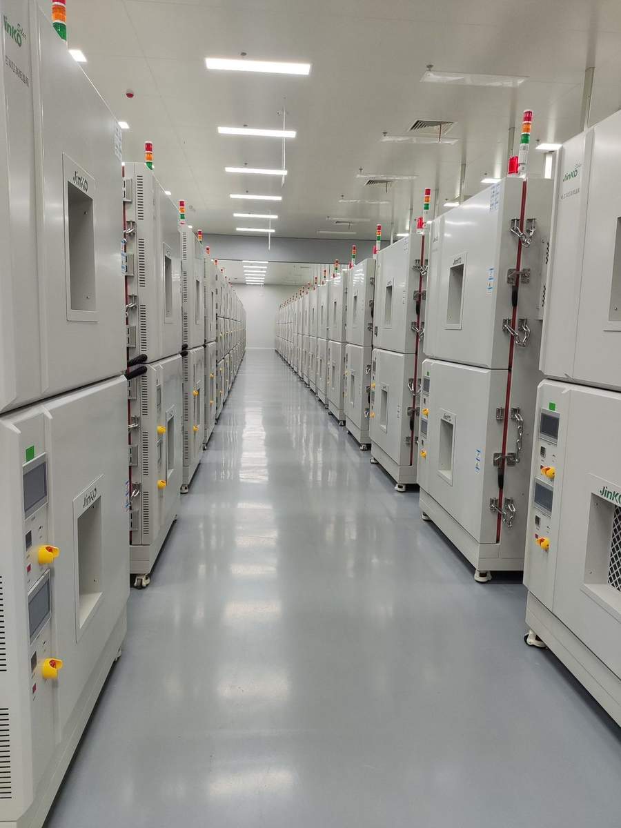 VoltTest array of climate and environmental test chambers for battery reliability testing — multiple temperature zones